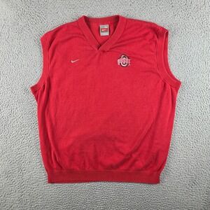 Nike Ohio State Buckeyes Pullover Sweater Vest Mens XL Red NCAA Football